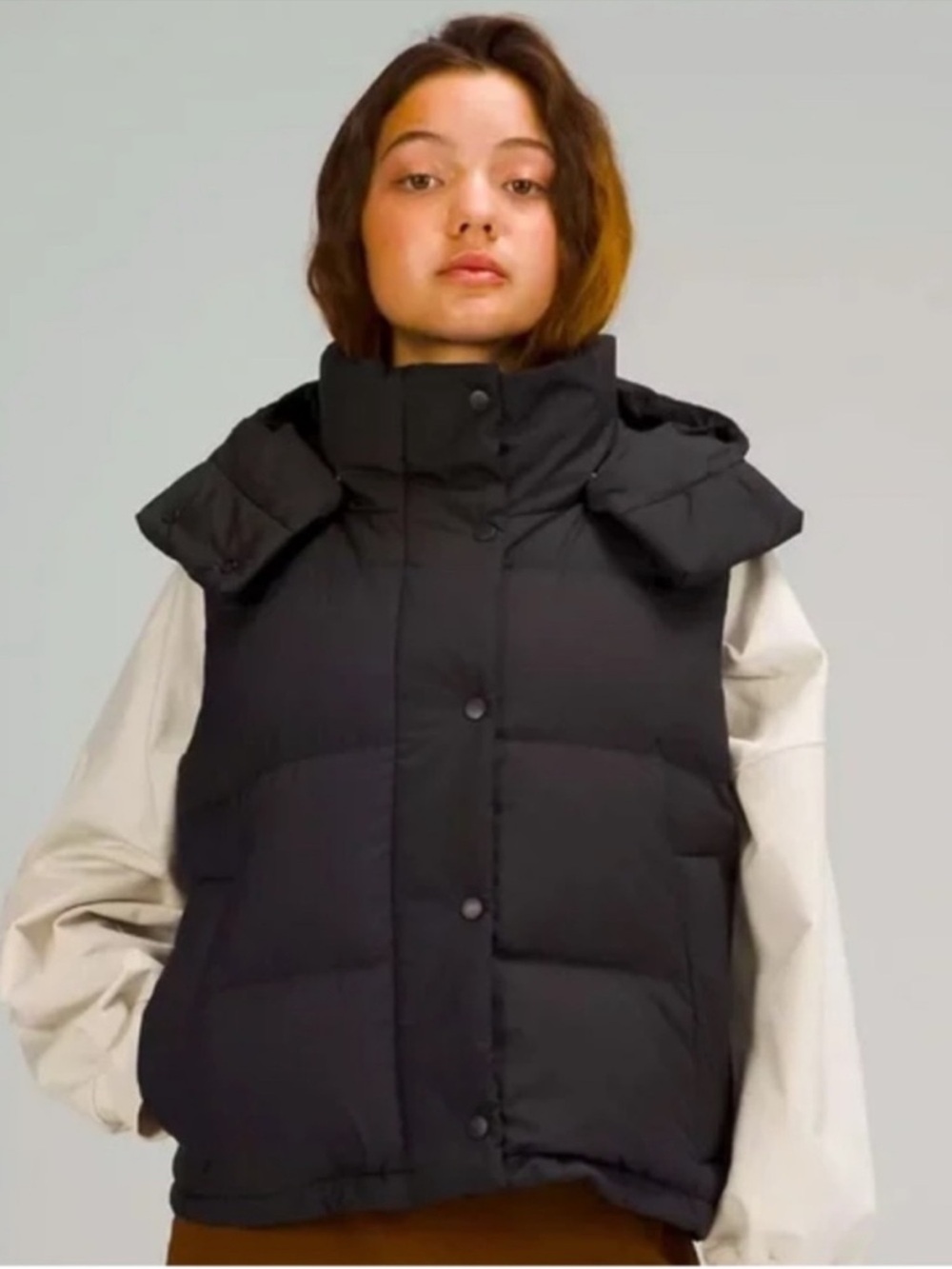 lululemon athletica Wunderpuff Black Quilted Puffer Vest with High Neck